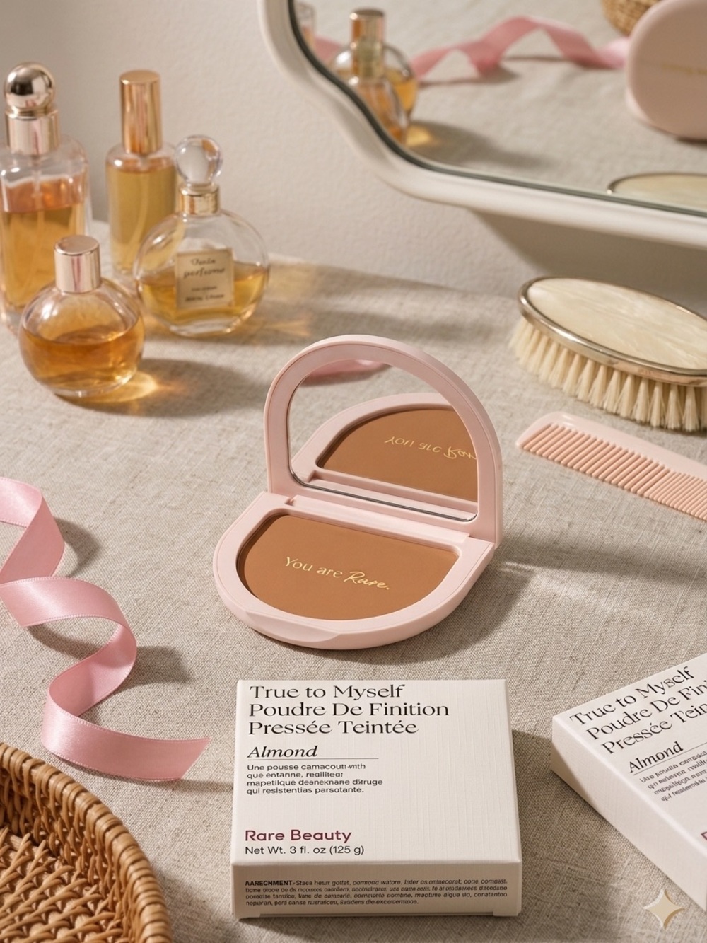 GET 2 Rare Beauty True to Myself Pressed Powder Almond 2 for the price of 1! NIB - Picture 5 of 6